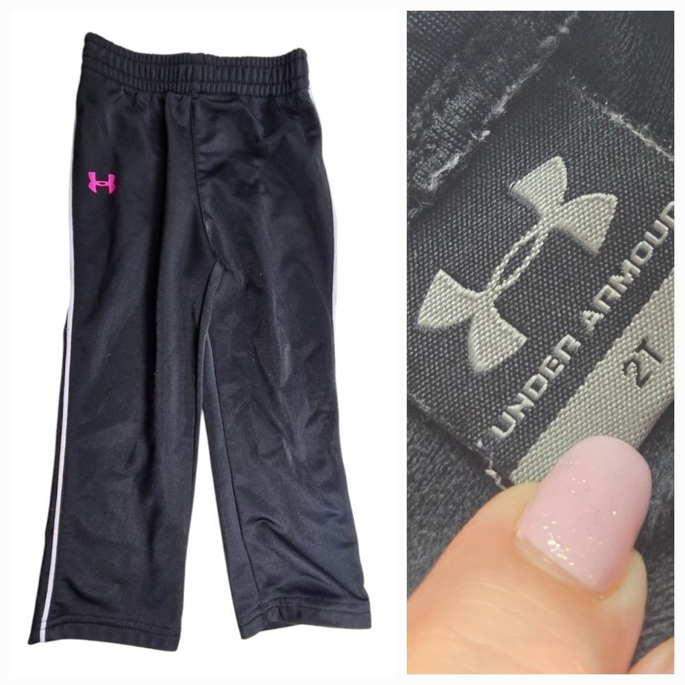 Under Armour Baby Girl 2T Black Basketball Pants Activewear Bottoms Sporty Cute